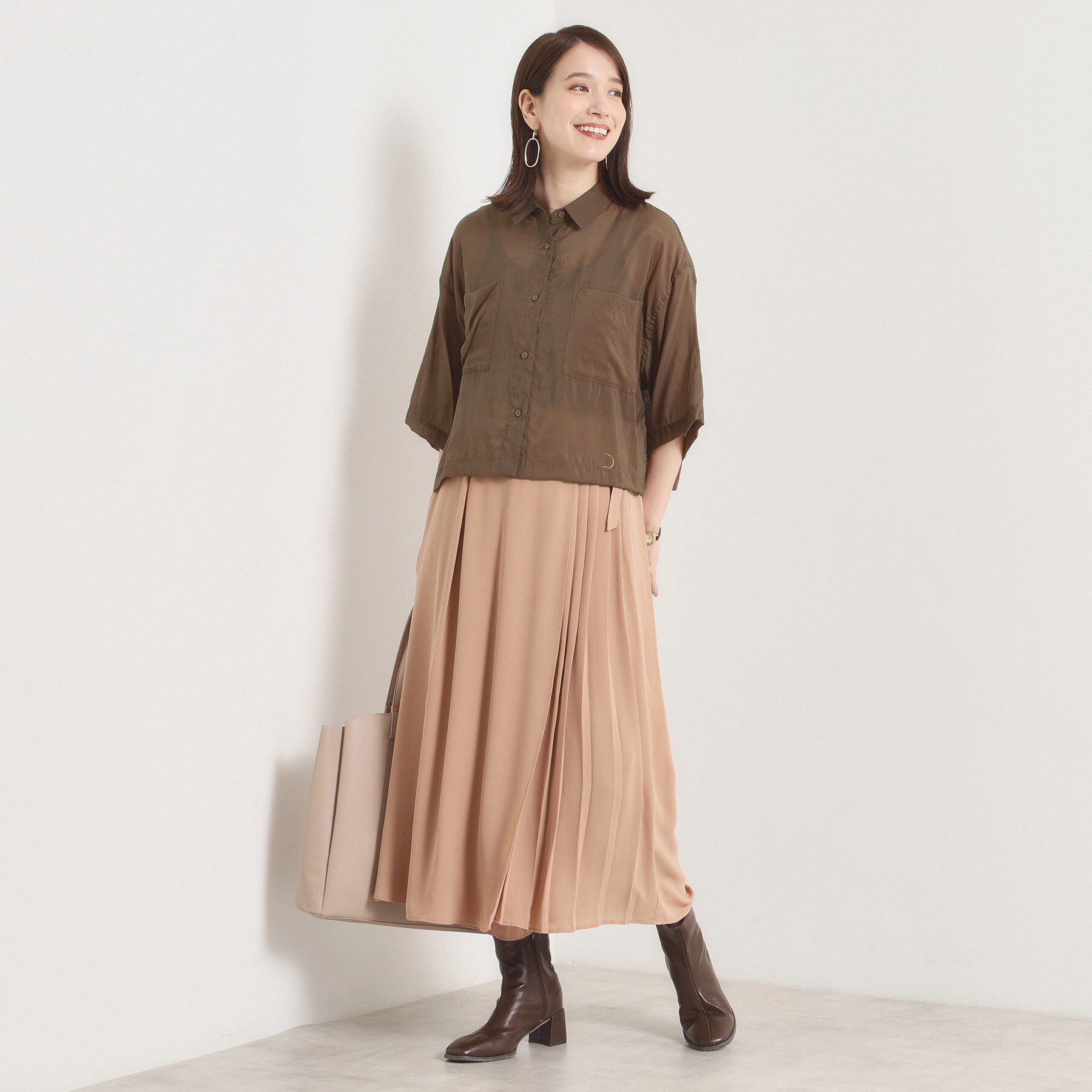 ITS&rsquo;DEMO「【手洗い可】シアー短丈シャツ」|シャツ・ブラウス|