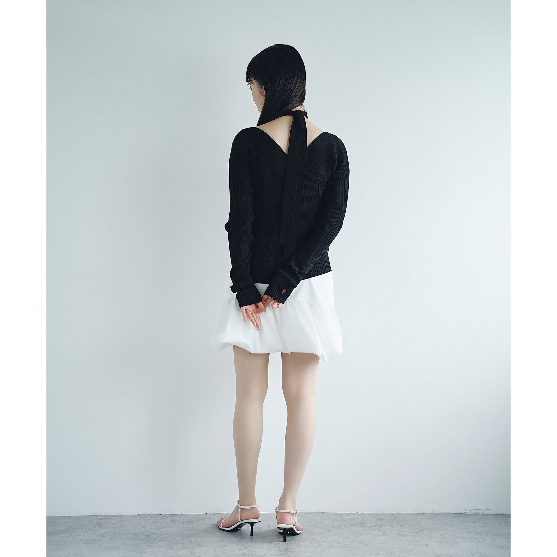 CODE A「open neck bow knit」|ニット・セーター|