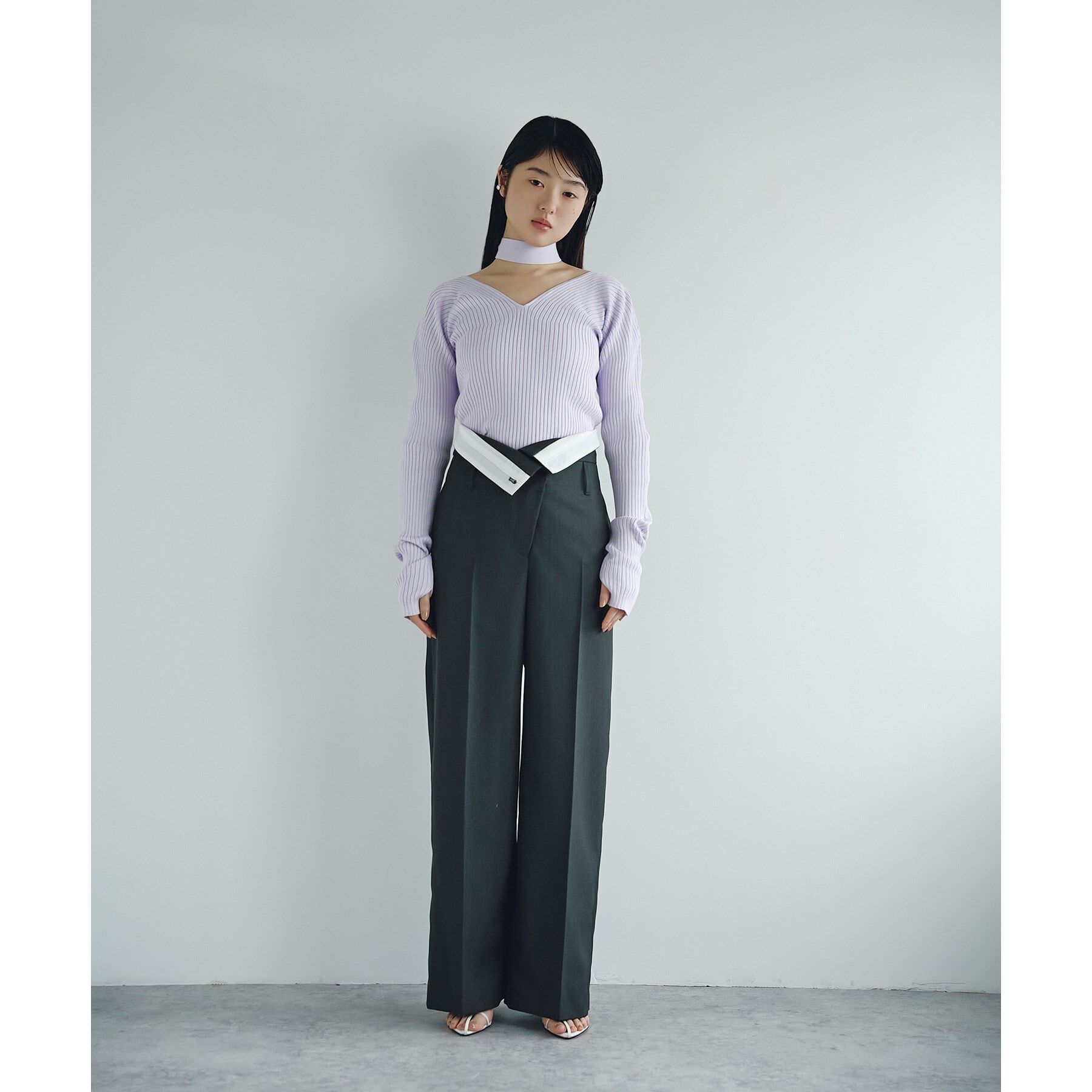 CODE A「open neck bow knit」|ニット・セーター|