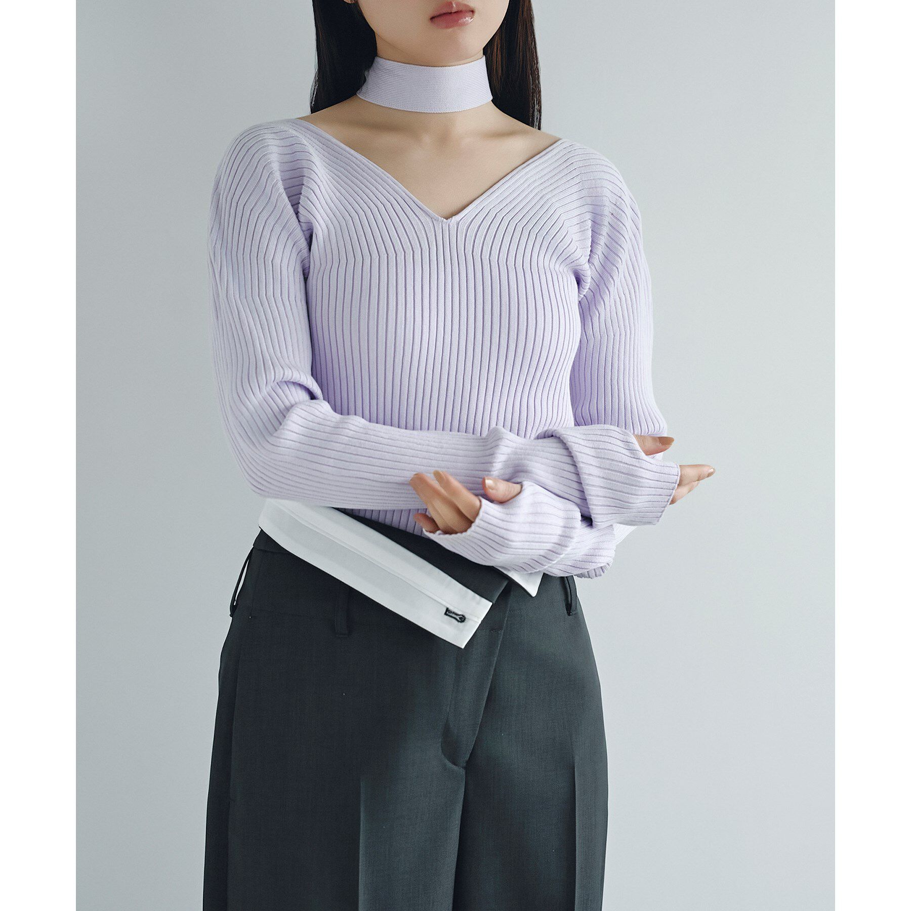 CODE A「open neck bow knit」|ニット・セーター|