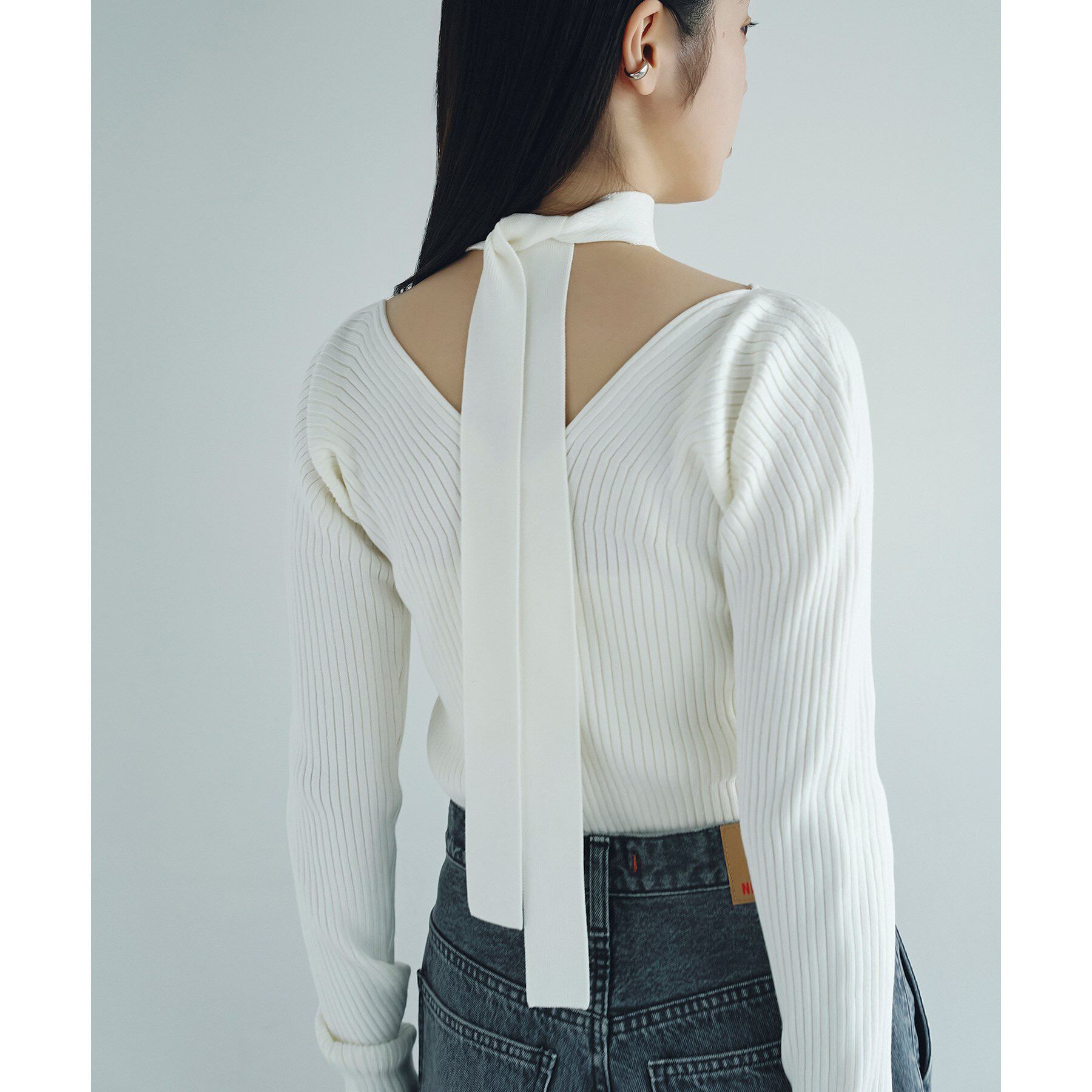 CODE A「open neck bow knit」|ニット・セーター|