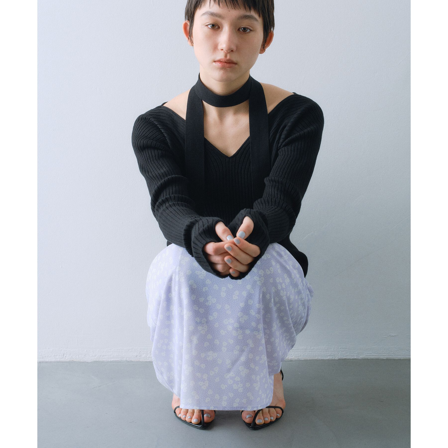 CODE A「open neck bow knit」|ニット・セーター|