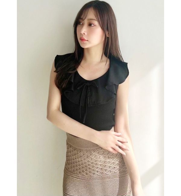 RESEXXY「ラージカラーリブニットトップス」|ニット・セーター|