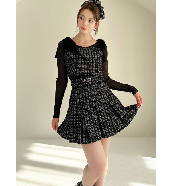 RESEXXY「ショルダーリボンツイードビスチェ【セットアップ着用可能】」|キャミソール|