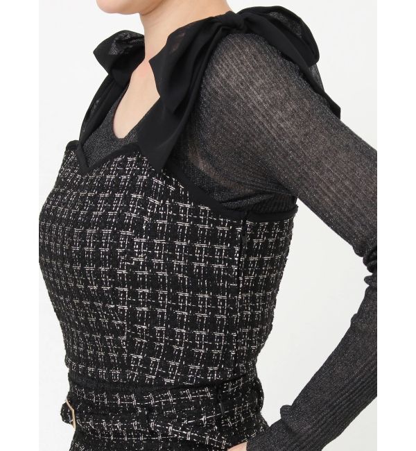 RESEXXY「ショルダーリボンツイードビスチェ【セットアップ着用可能】」|キャミソール|