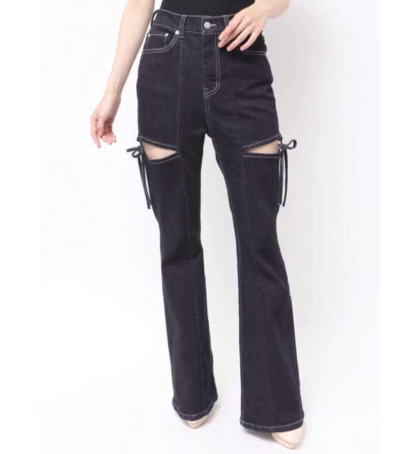 RESEXXY「カットアウトリボンデニムパンツ」|デニム|