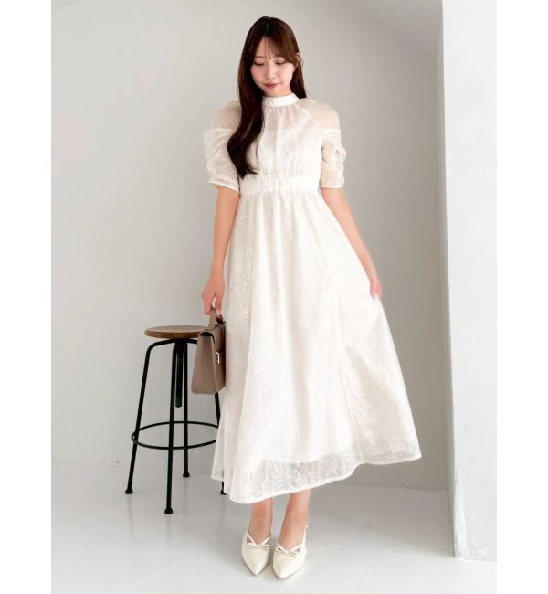 dazzlin「スパンコールレースオープンショルダードレス」|ワンピース|