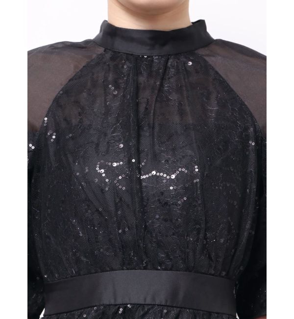 dazzlin「スパンコールレースオープンショルダードレス」|ワンピース|