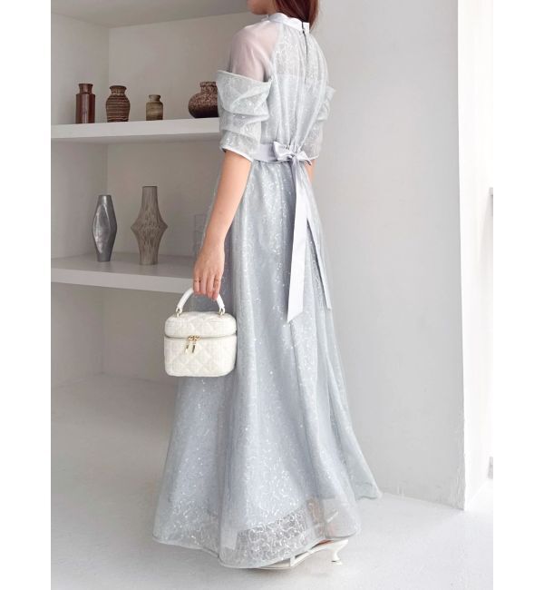 dazzlin「スパンコールレースオープンショルダードレス」|ワンピース|