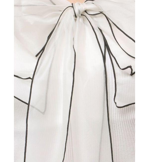 MERCURYDUO「異素材ラッフルリボンリブニット」|ニット・セーター|