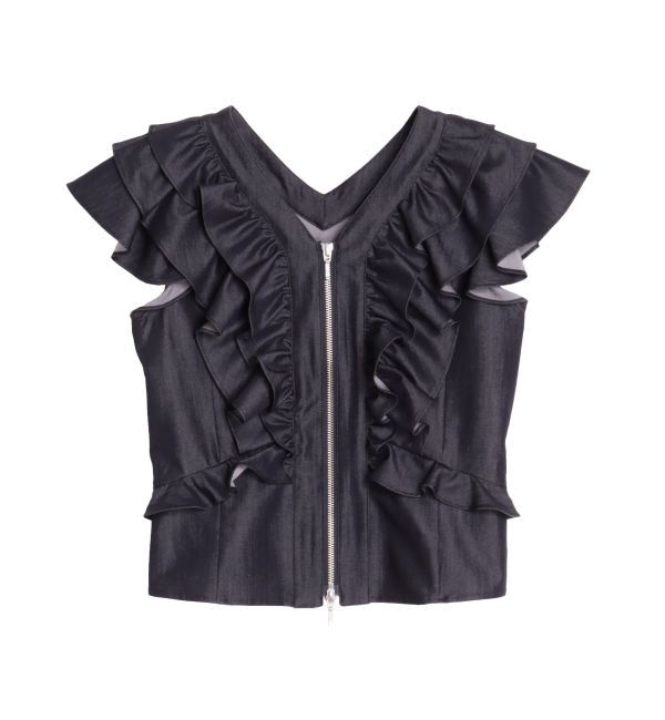 LAGUNAMOON「WZIPフリルブラウス」|シャツ・ブラウス|