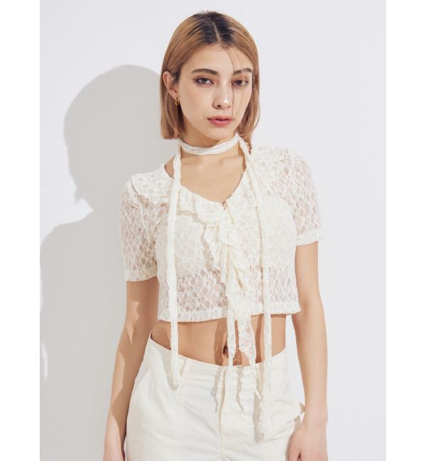 EVRIS「チョーカーレーストップス」|Tシャツ・カットソー|ホワイト