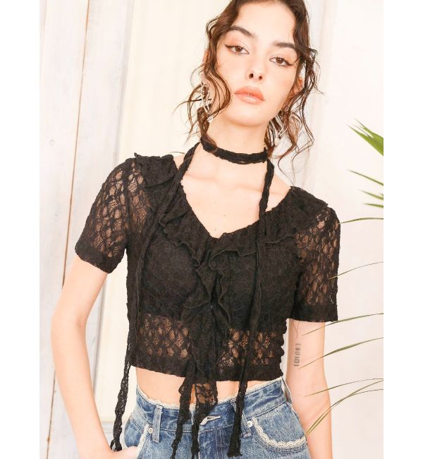 EVRIS「チョーカーレーストップス」|Tシャツ・カットソー|