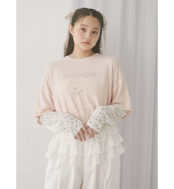 merry jenny「cat ribbonレイヤードロンT」|Tシャツ・カットソー|