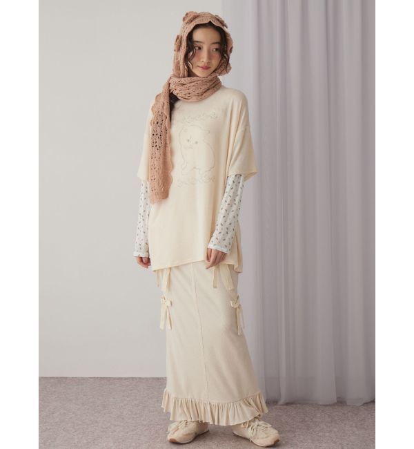 merry jenny「cat ribbonレイヤードロンT」|Tシャツ・カットソー|