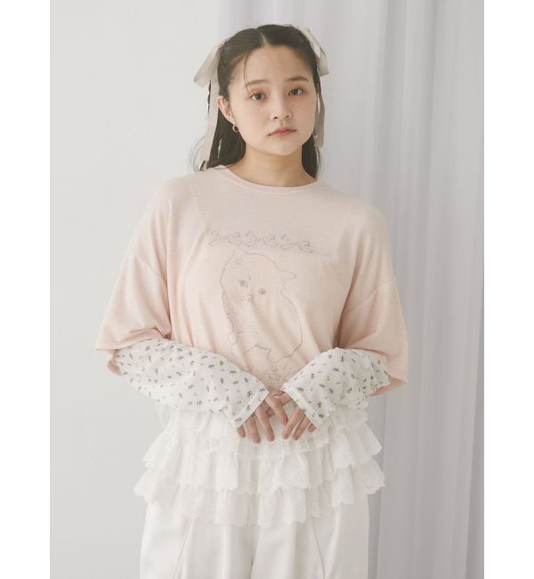 merry jenny「cat ribbonレイヤードロンT」|Tシャツ・カットソー|