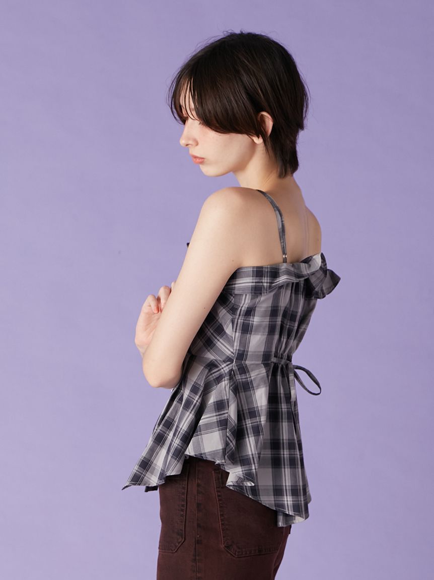 LILY BROWN「チェックシャツペプラムビスチェ」|ベスト・ジレ|