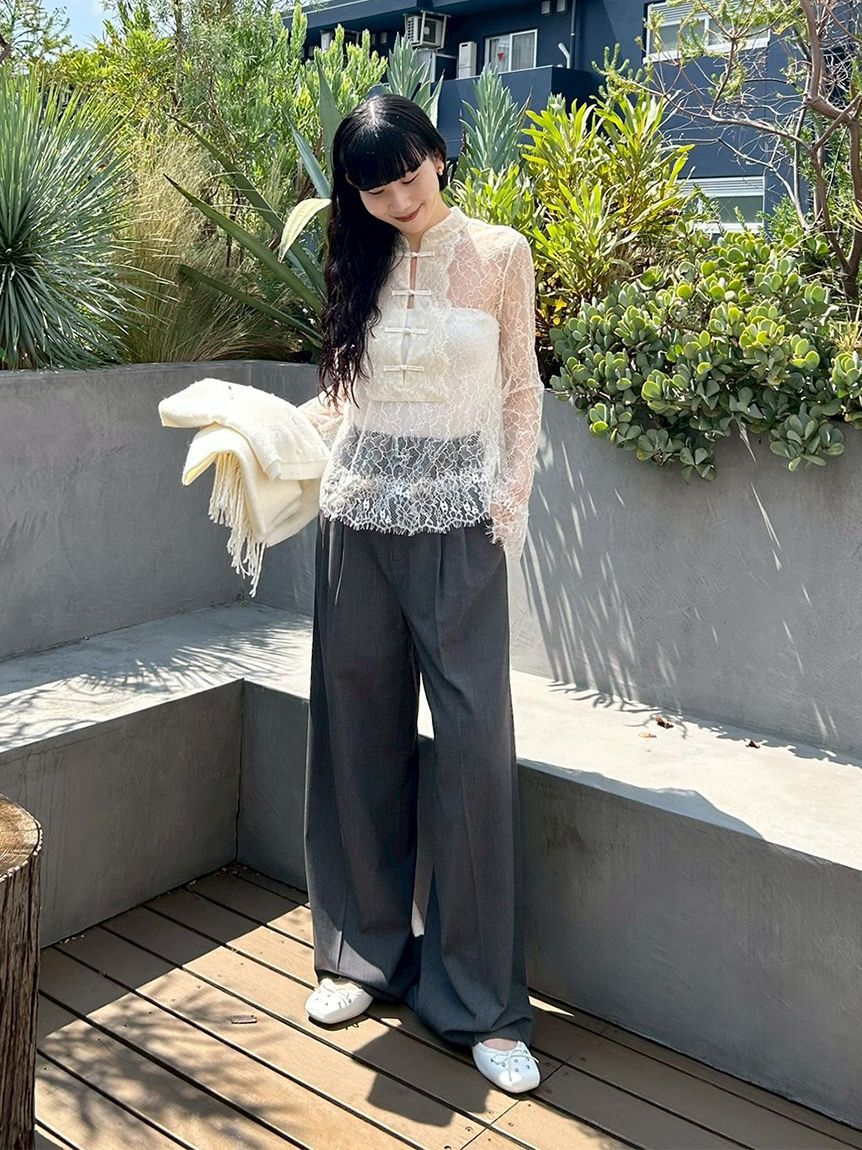 LILY BROWN「レースアップバレエシューズ」|パンプス|