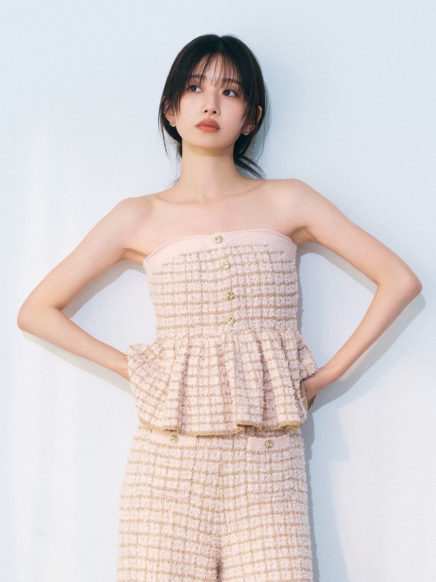 LILY BROWN「ツイードニットペプラムビスチェ」|ベスト・ジレ|PNK