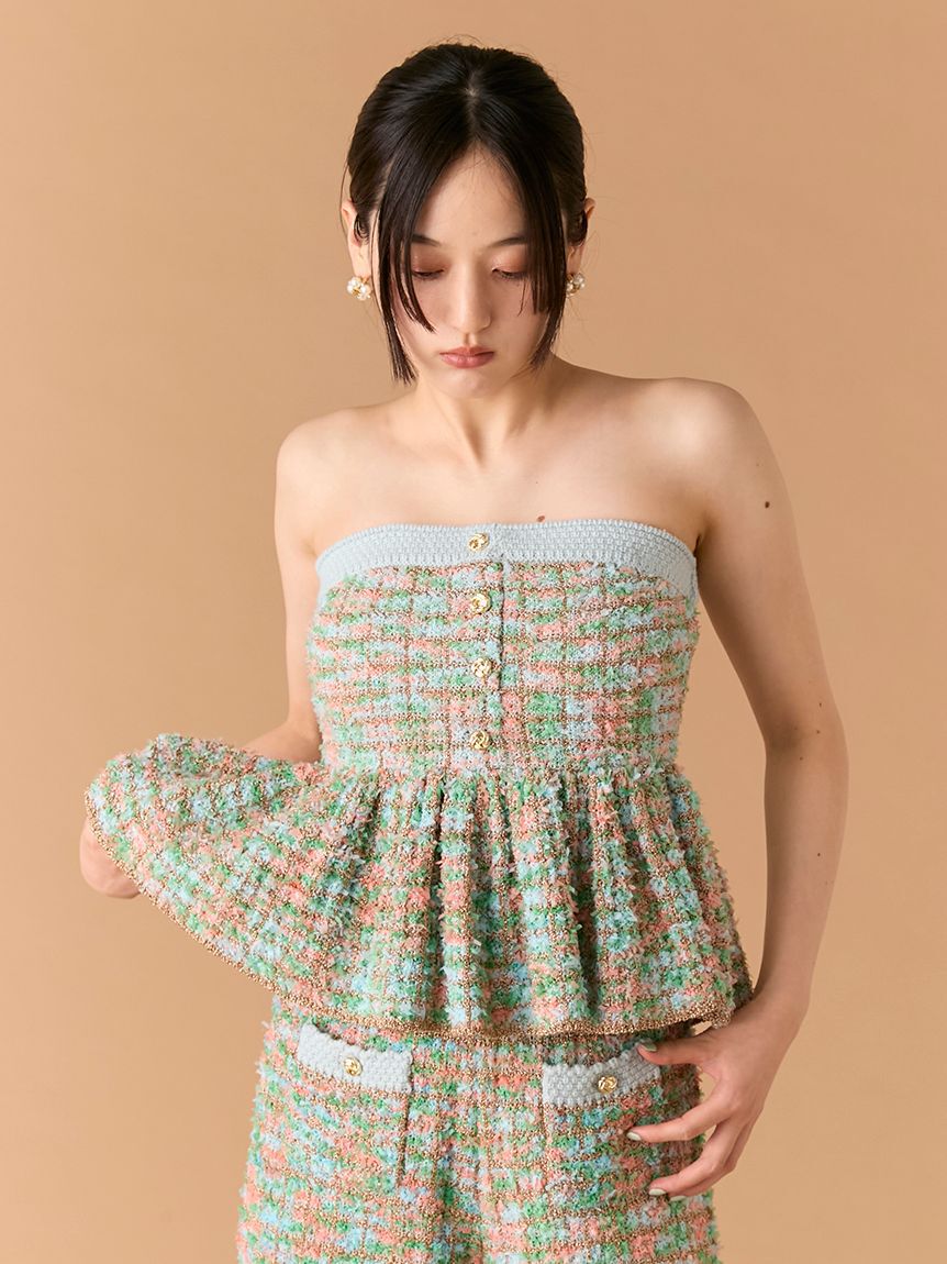 LILY BROWN「ツイードニットペプラムビスチェ」|ベスト・ジレ|MIX