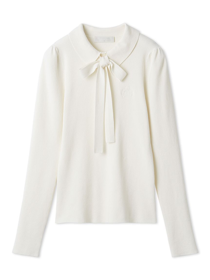 CELFORD「ボウタイリボン衿付きニットプルオーバー」|ニット・セーター|