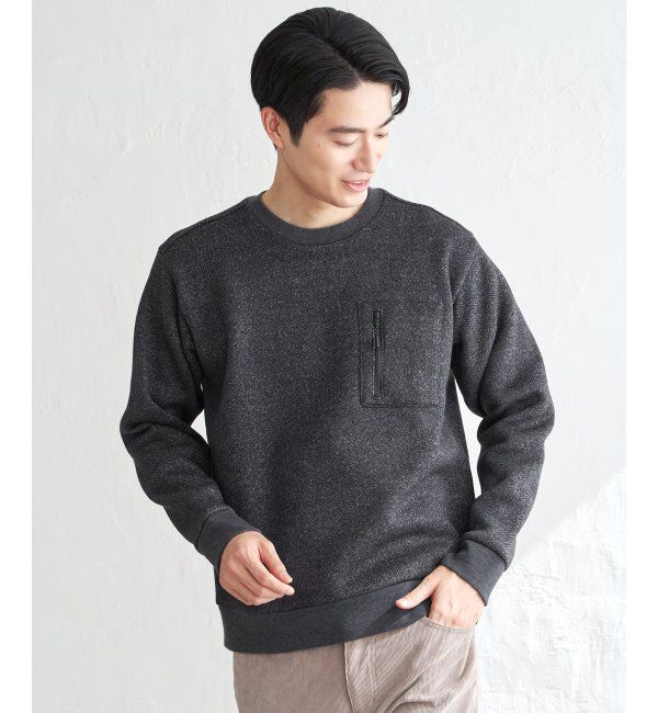 ikka「ウールライクニットヘリンボンプルオーバー」|パーカー|