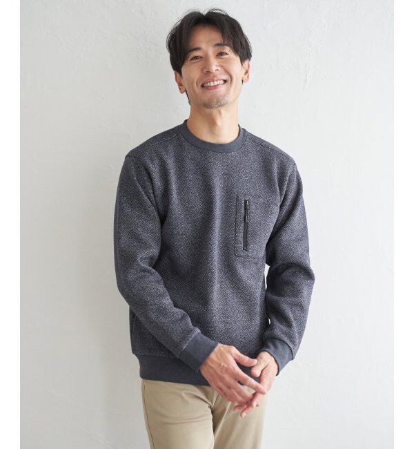 ikka「ウールライクニットヘリンボンプルオーバー」|パーカー|