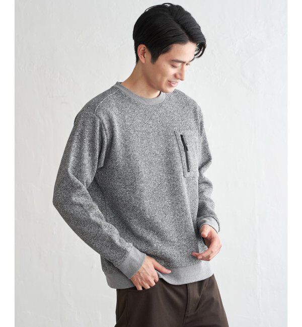 ikka「ウールライクニットヘリンボンプルオーバー」|パーカー|