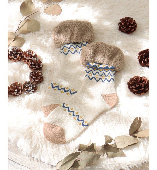 Lbc with Life「裏起毛ソックス フォークロア」|その他|オフホワイト