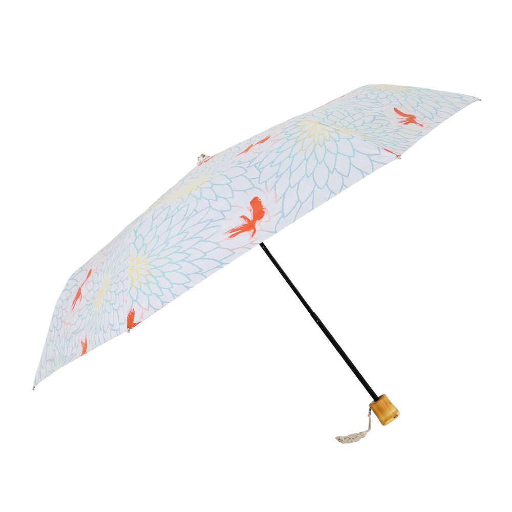 BACKYARD FAMILY「折りたたみ傘 レディース かわいい 通販 晴雨兼用 おしゃれ 50cm 6本骨 円形手元」|傘|ホワイト1