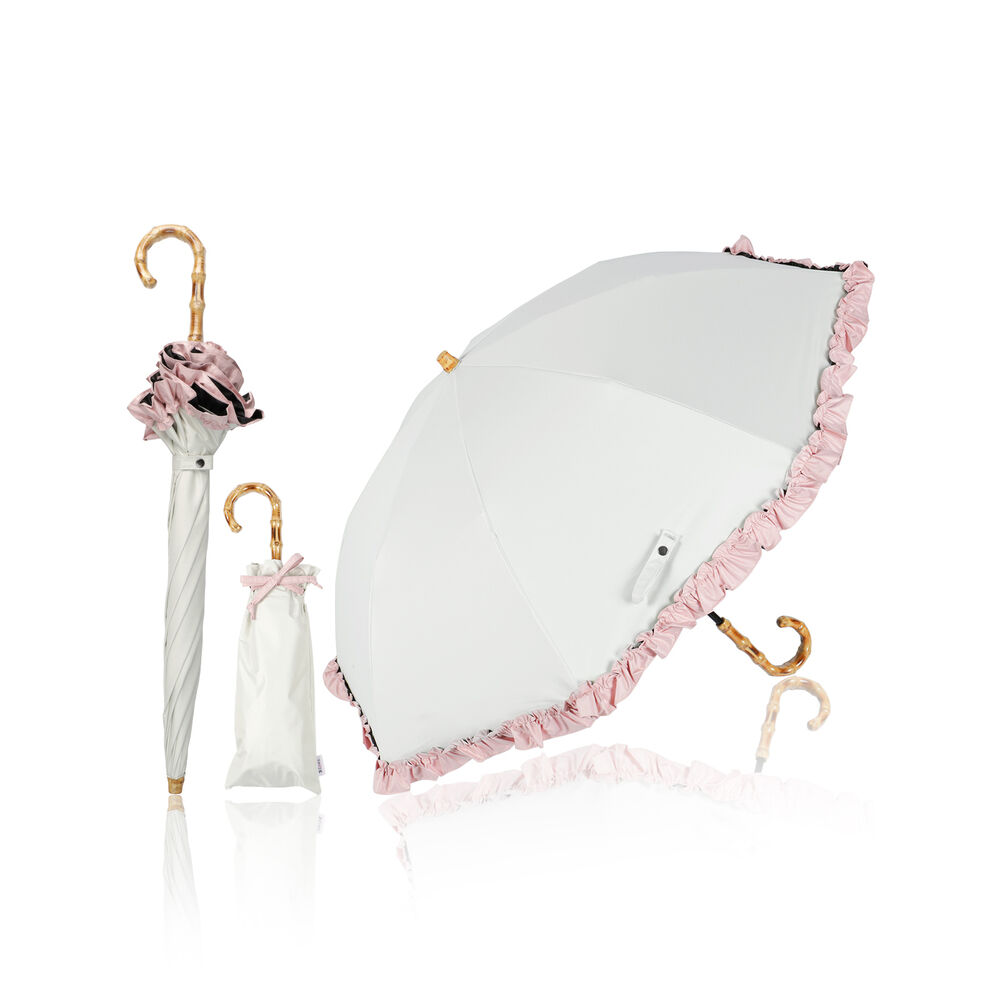 BACKYARD FAMILY「KIZAWA 日傘 UVカット 100 遮光 通販 晴雨兼用傘 折りたたみ日傘 折り畳み日傘」|傘|ホワイト3