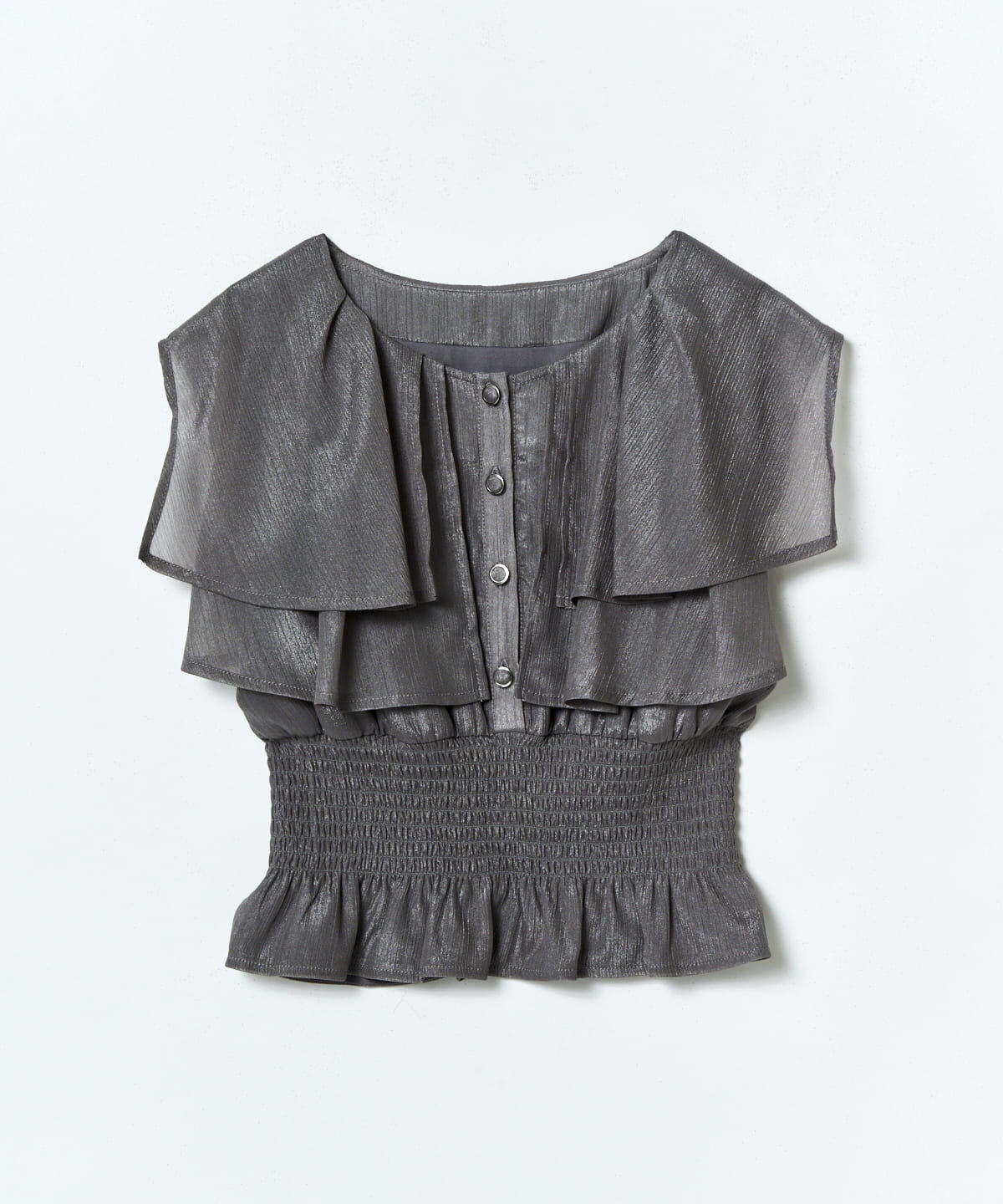 REDYAZEL「シャイニー楊柳フリルブラウス」|シャツ・ブラウス|