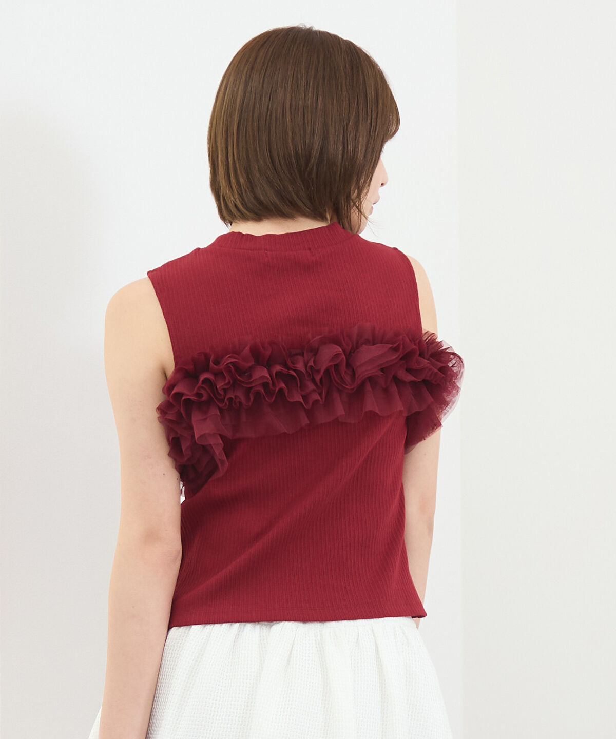 REDYAZEL「チュールフリルラインカットソー」|キャミソール|