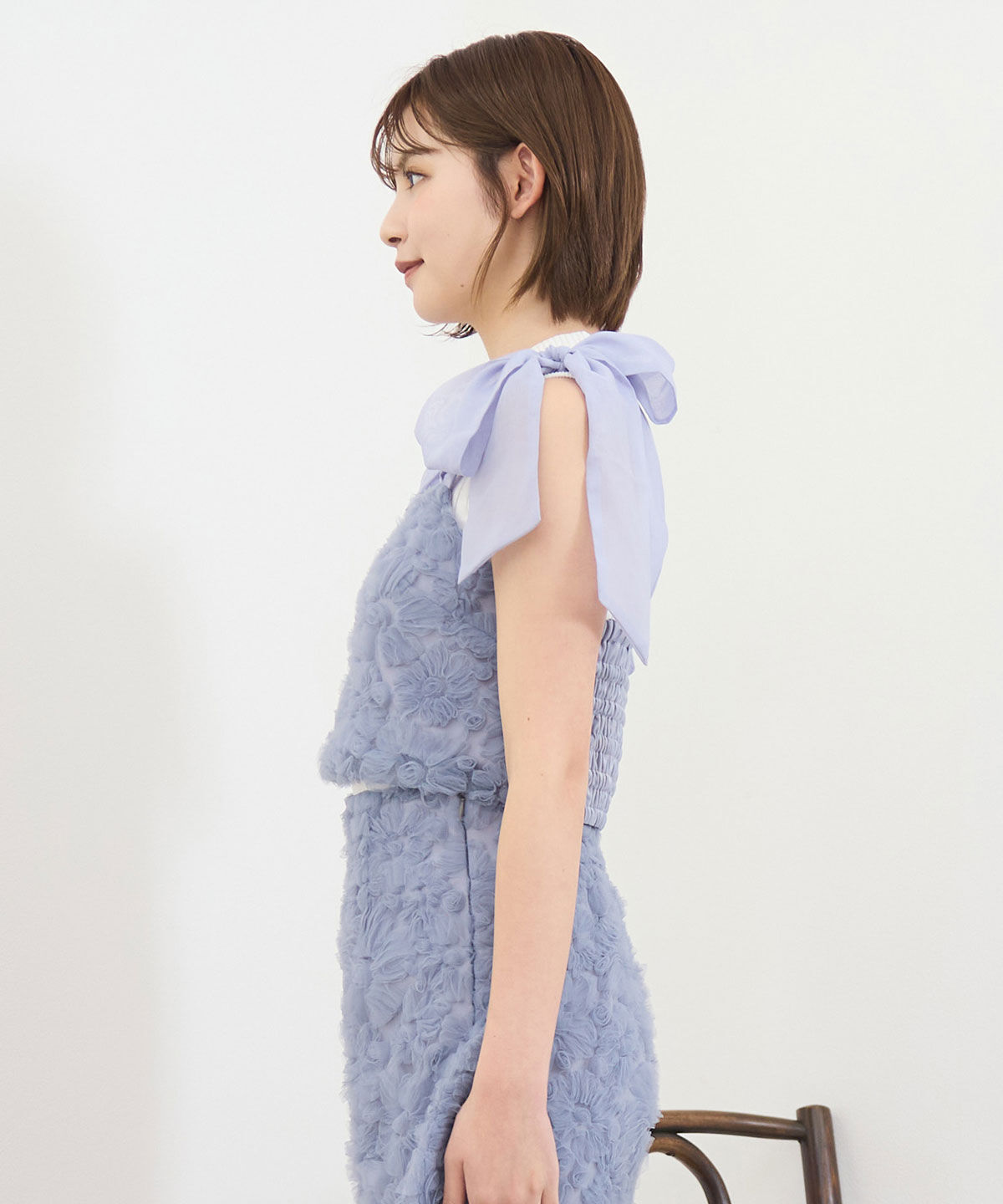 REDYAZEL「3Dフラワーレースショルダーリボンビスチェ」|キャミソール|