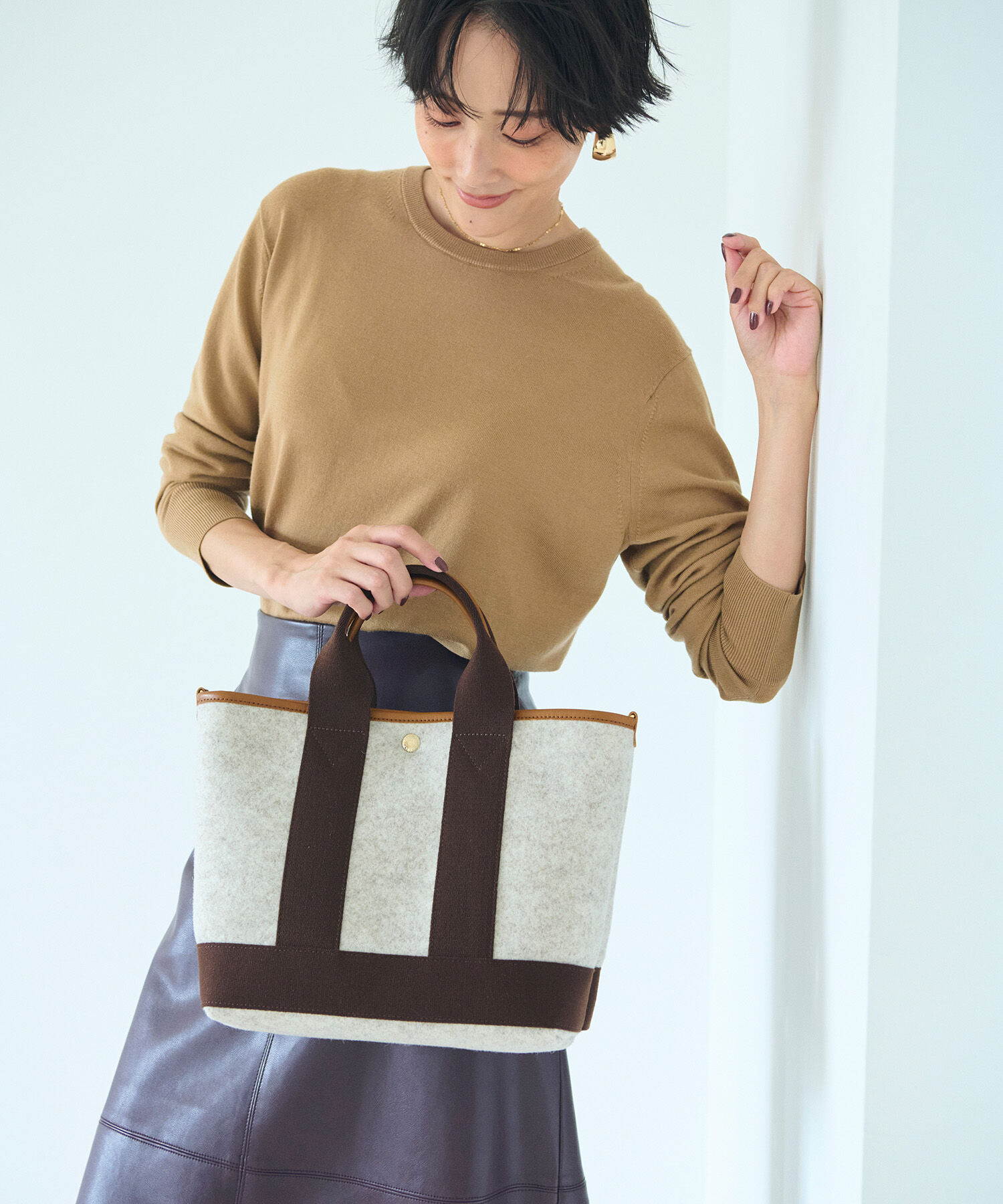 TOPKAPI BREATH「【Breath TOPKAPI】イタリアンフェルト ショルダー付 B5 トートバッグ M」|トートバッグ|