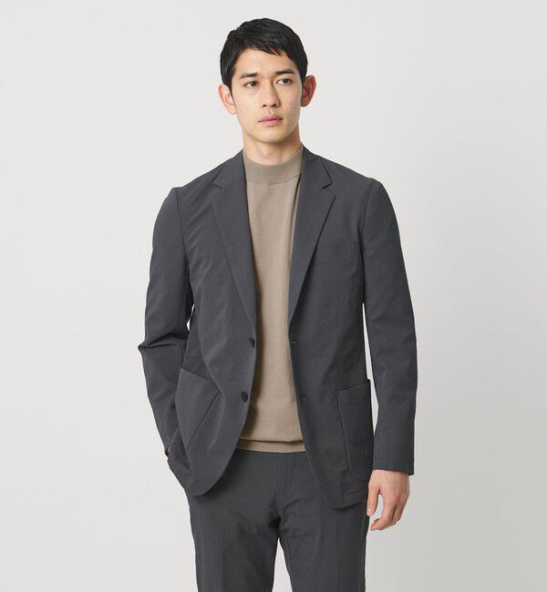 UNITED ARROWS「ショートスリーブ モックネック ニット UA COZY ウォッシャブル 抗菌防臭」|ニット・セーター|