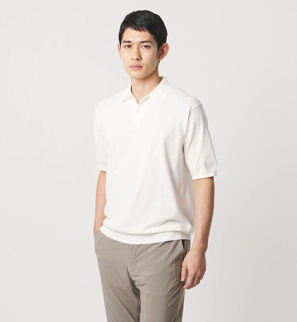 UNITED ARROWS「ショートスリーブ ニットポロシャツ UA COZY ウォッシャブル 抗菌防臭」|ニット・セーター|