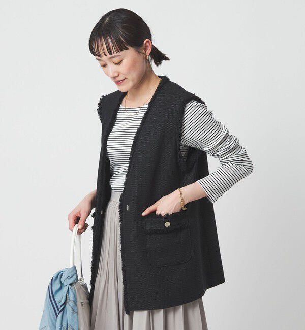 UNITED ARROWS green label relaxing「［size SHORTあり］ライト ツイードライク ジレ」|ベスト・ジレ|