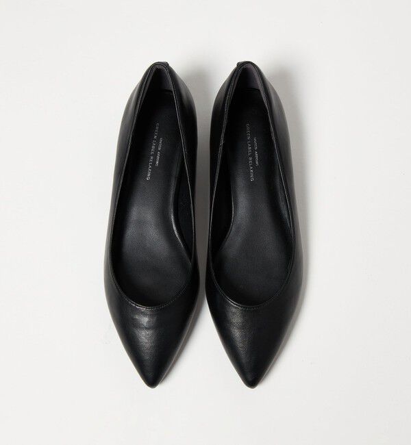 UNITED ARROWS green label relaxing「ポインテッド メタルライン フラットパンプス 撥水」|パンプス|BLACK