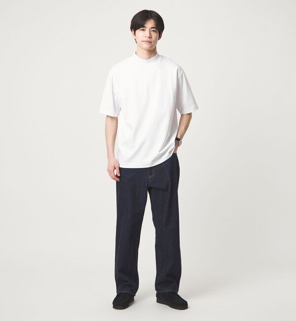 UNITED ARROWS green label relaxing「オーガニックコットン ポンチ モックネック Tシャツ -接触冷感-」|Tシャツ・カットソー|