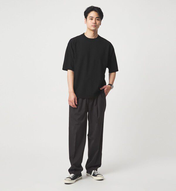 UNITED ARROWS green label relaxing「コットンナイロン リンクス クルーネック ショートスリーブ ニット -ウォッシャブル-」|ニット・セーター|