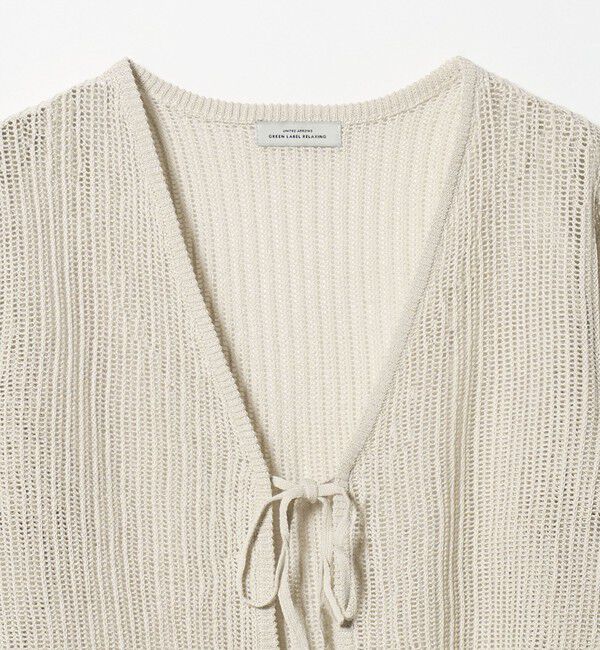 UNITED ARROWS green label relaxing「メッシュ リボン Vネック カーディガン」|カーディガン|