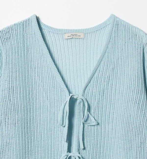 UNITED ARROWS green label relaxing「メッシュ リボン Vネック カーディガン」|カーディガン|