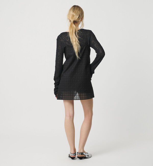 ATTISESSION「＜ATTISESSION＞エンブロイダリー チェック ミニ ドレス 」|ワンピース|