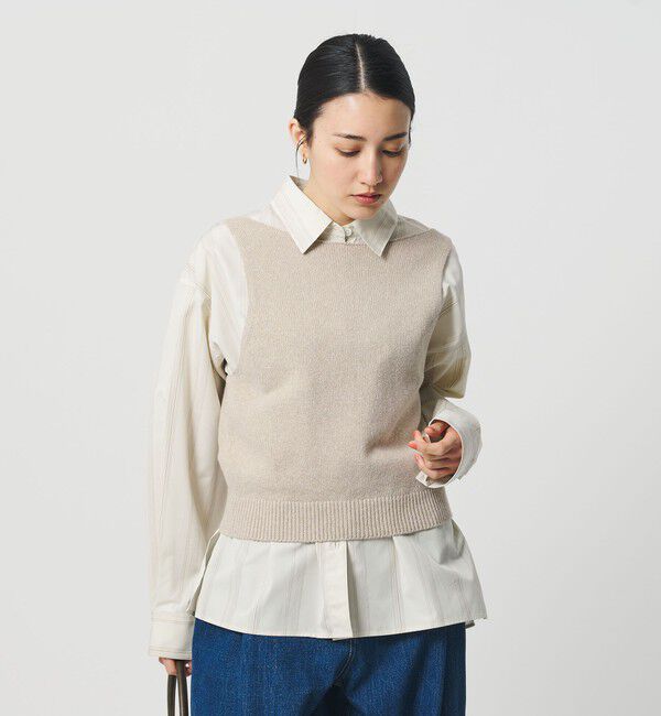 BEAUTY&YOUTH UNITED ARROWS「コットン麻ブレンド カシュクール 2WAYニットベスト  ウォッシャブル」|ベスト・ジレ|