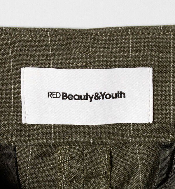 BEAUTY&YOUTH UNITED ARROWS「麻ブレンド ストライプ タブ タックパンツ」|スラックス|