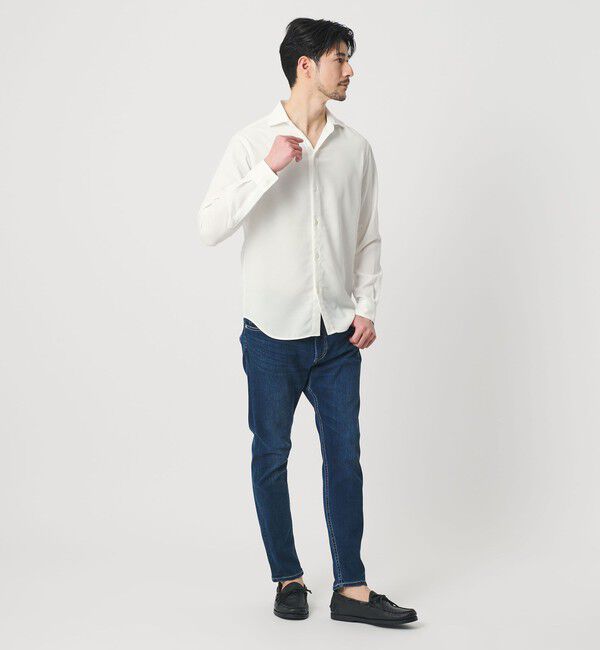 BEAUTY&YOUTH UNITED ARROWS「【WEB限定 WARDROBE SMART】リネンライク ワイドカラー スキッパー シャツ」|シャツ・ブラウス|