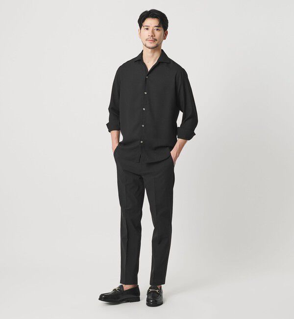 BEAUTY&YOUTH UNITED ARROWS「【WEB限定 WARDROBE SMART】リネンライク ワイドカラー スキッパー シャツ」|シャツ・ブラウス|