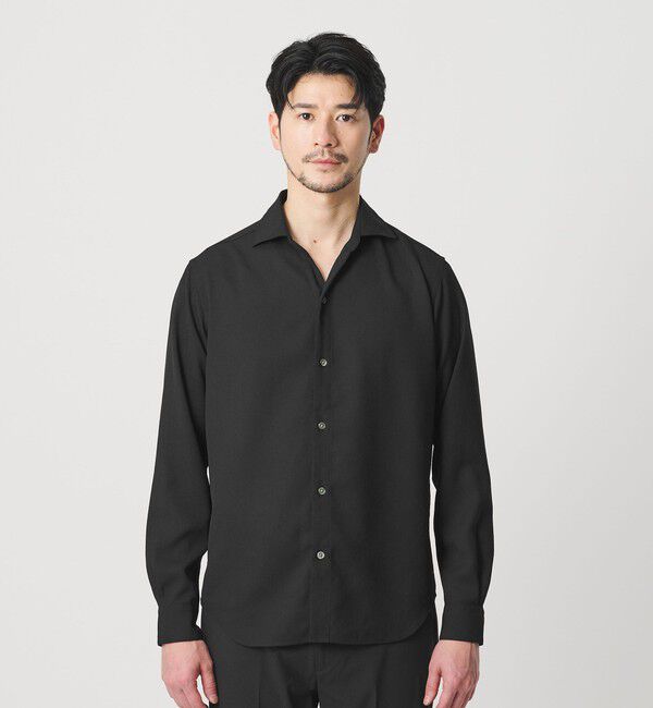 BEAUTY&YOUTH UNITED ARROWS「【WEB限定 WARDROBE SMART】リネンライク ワイドカラー スキッパー シャツ」|シャツ・ブラウス|