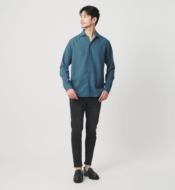 BEAUTY&YOUTH UNITED ARROWS「【WEB限定 WARDROBE SMART】リネンライク ワイドカラー スキッパー シャツ」|シャツ・ブラウス|